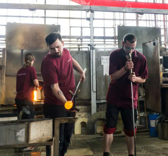 glass blowers making Christmas baubles?