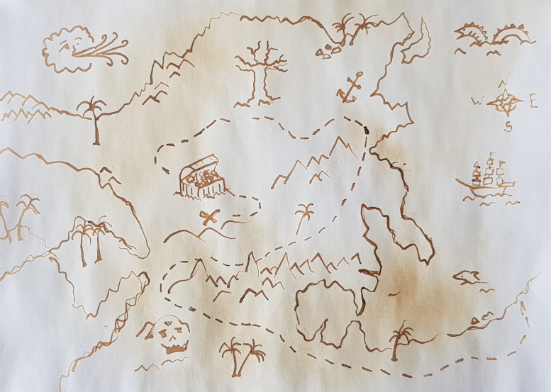 treasure map with invisible ink