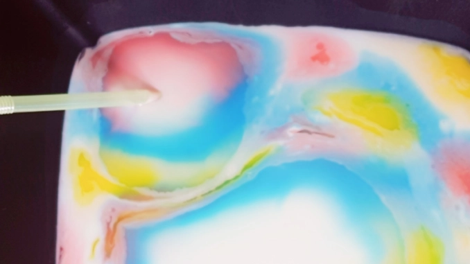 color mixing magic milk experiment