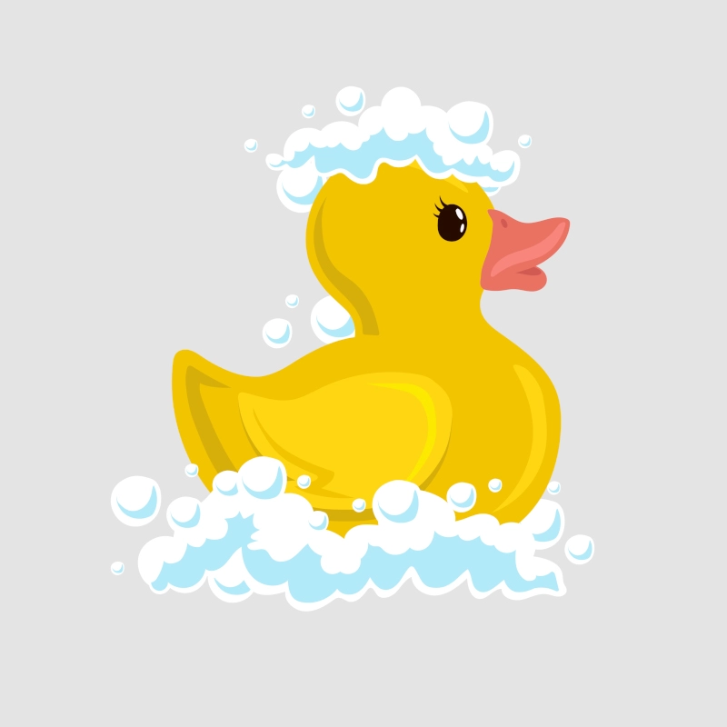 Bath,Duck,Icon,With,Duck,On,White,Background,Vector,Illustration