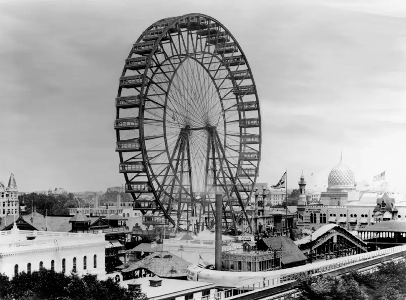 la grande roue de Ferris à l'exposition universelle de Chicago en 1893