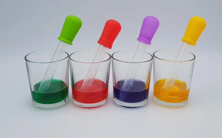 diluted food coloring