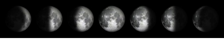 The different moon phases