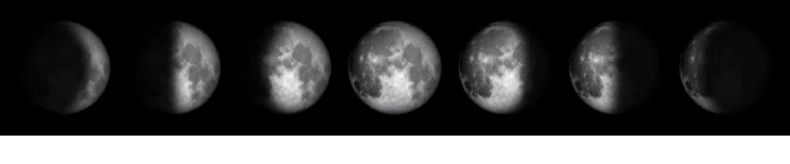 The different moon phases
