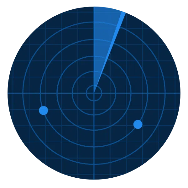 image carrée illu radar bleu marine curiokids