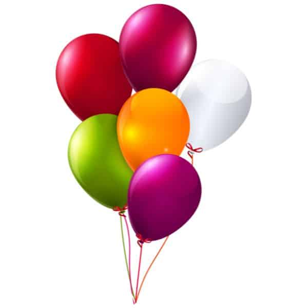 un bouquet de ballons remplis d'helium