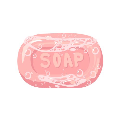 Bar,Of,Soap,With,Foam,Isolated,On,White.,Vector,Illustration.